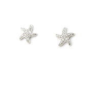 Sterling Silver Cubic Zirconia Starfish Post Earrings