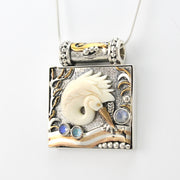 Sterling Silver Egret Locket Necklace