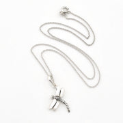 A silver dragonfly pendant necklace on a delicate silver chain, displayed on a clean white background.