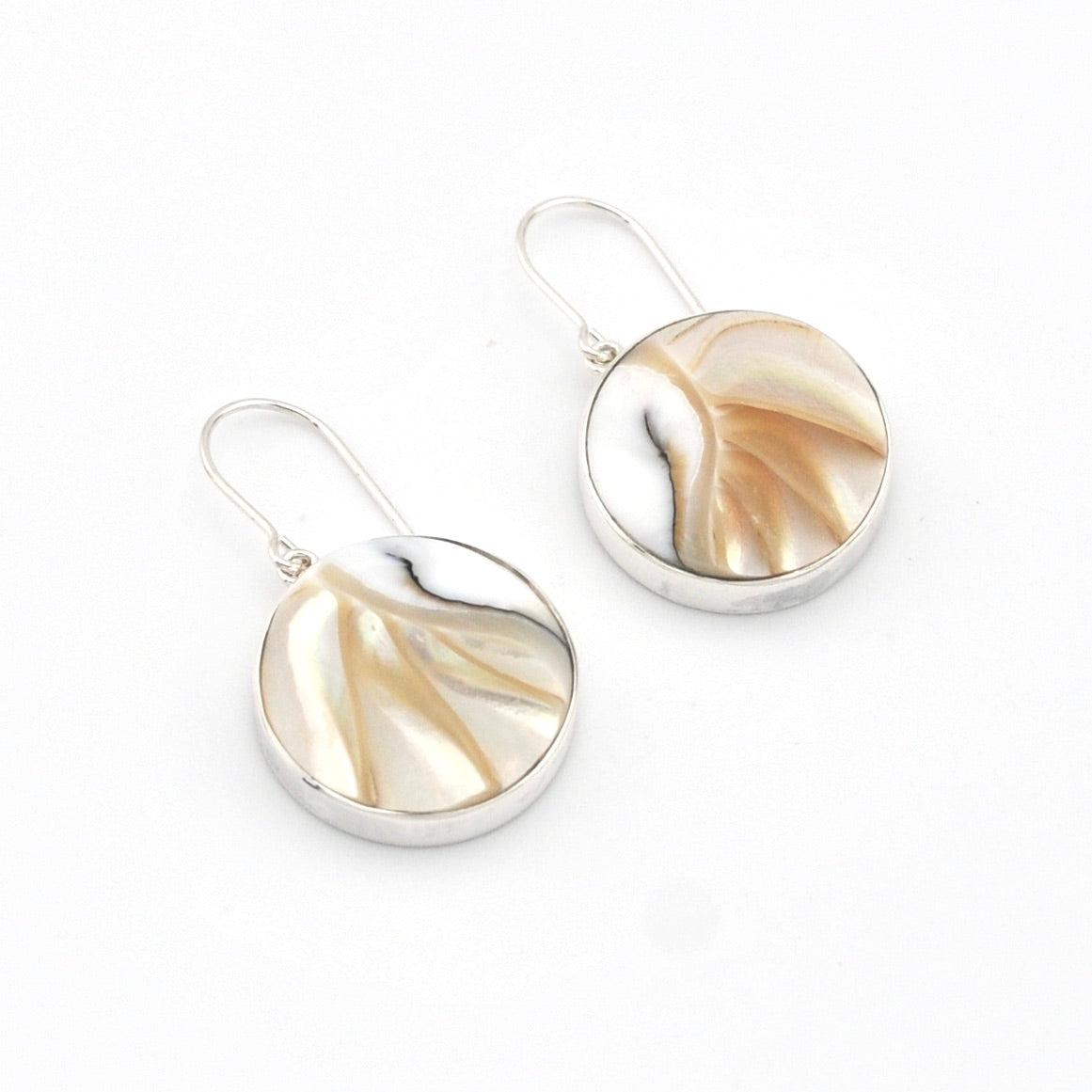 Sterling Silver Nautilus Shell Round Dangle Earrings