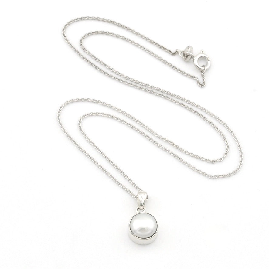Sterling Silver Pearl 8mm Necklace