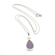 Sterling Silver Pearl Lavender Sea Glass Necklace