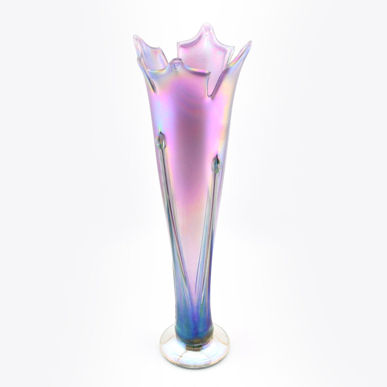 Top View Glass Purple Flower Vase