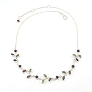 Silver Tourmaline Branch Adjustable Necklace