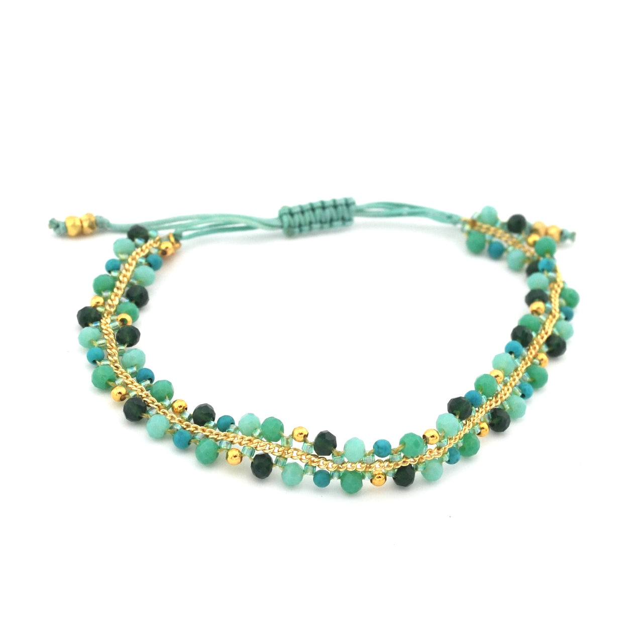 Turquoise Beaded Sliding Knot Bracelet