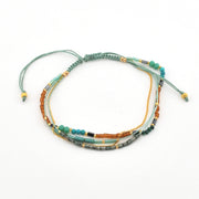 Turquoise Multistrand Beaded Sliding Knot Bracelet