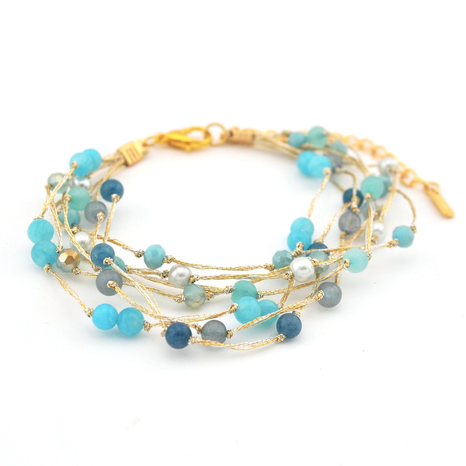 Turquoise Multistrand Beaded Bracelet