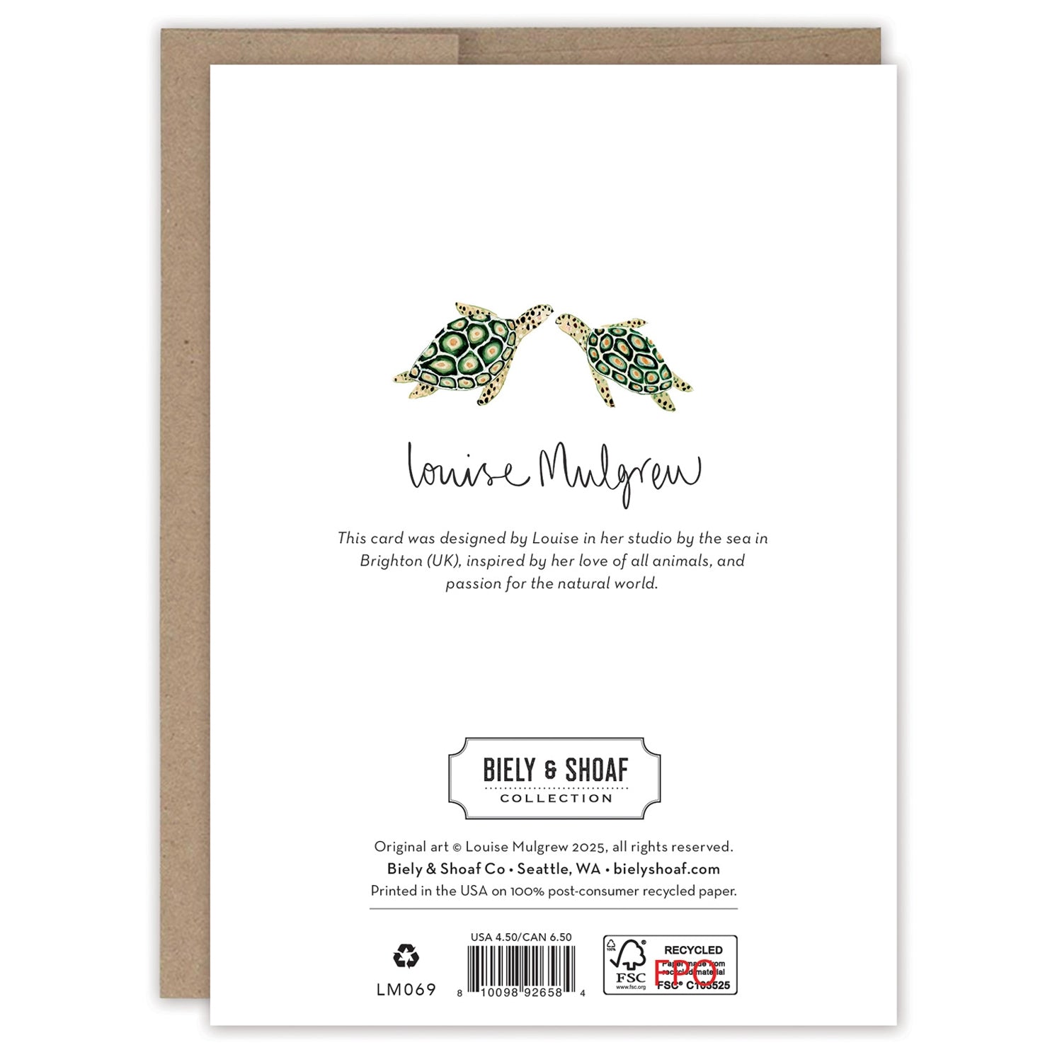 Turtley in Love Anniversary Card Back