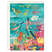 Under the Sea Birthday Card on white background