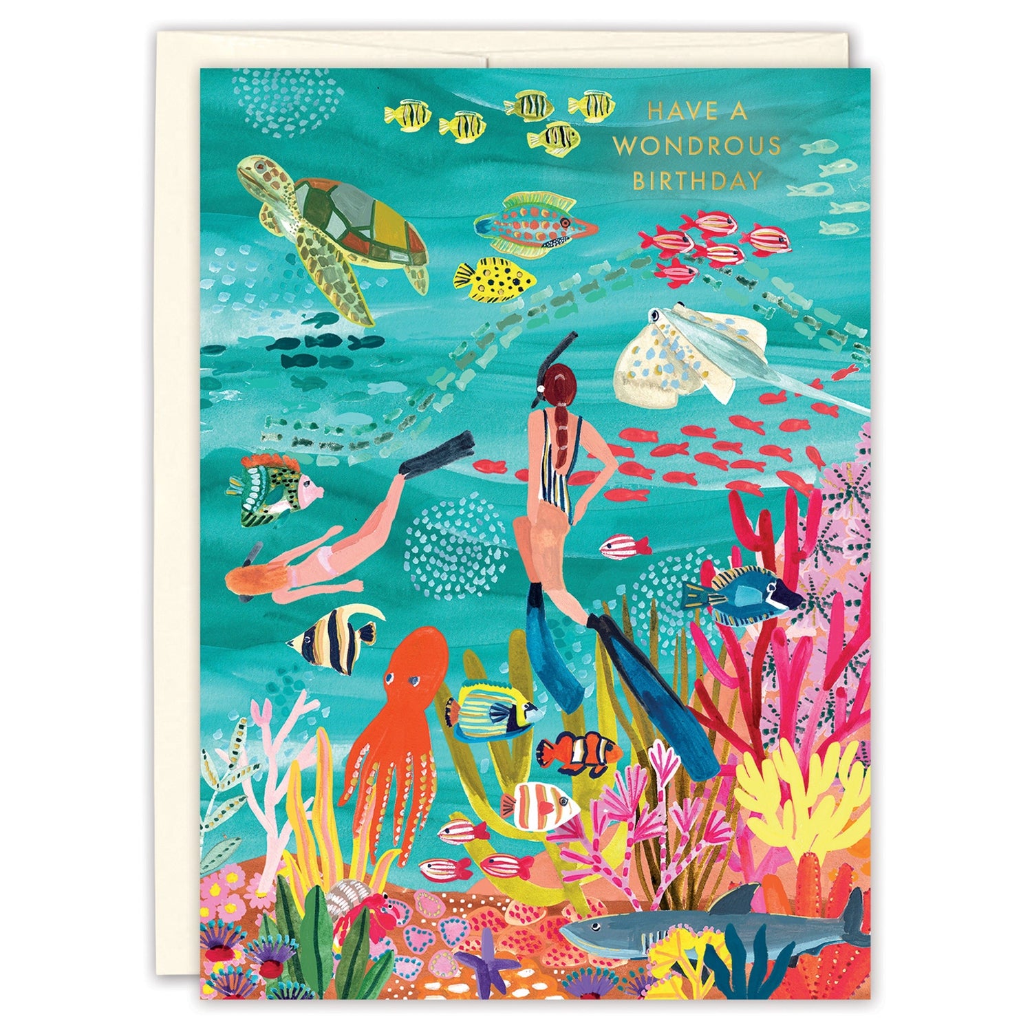 Under the Sea Birthday Card on white background