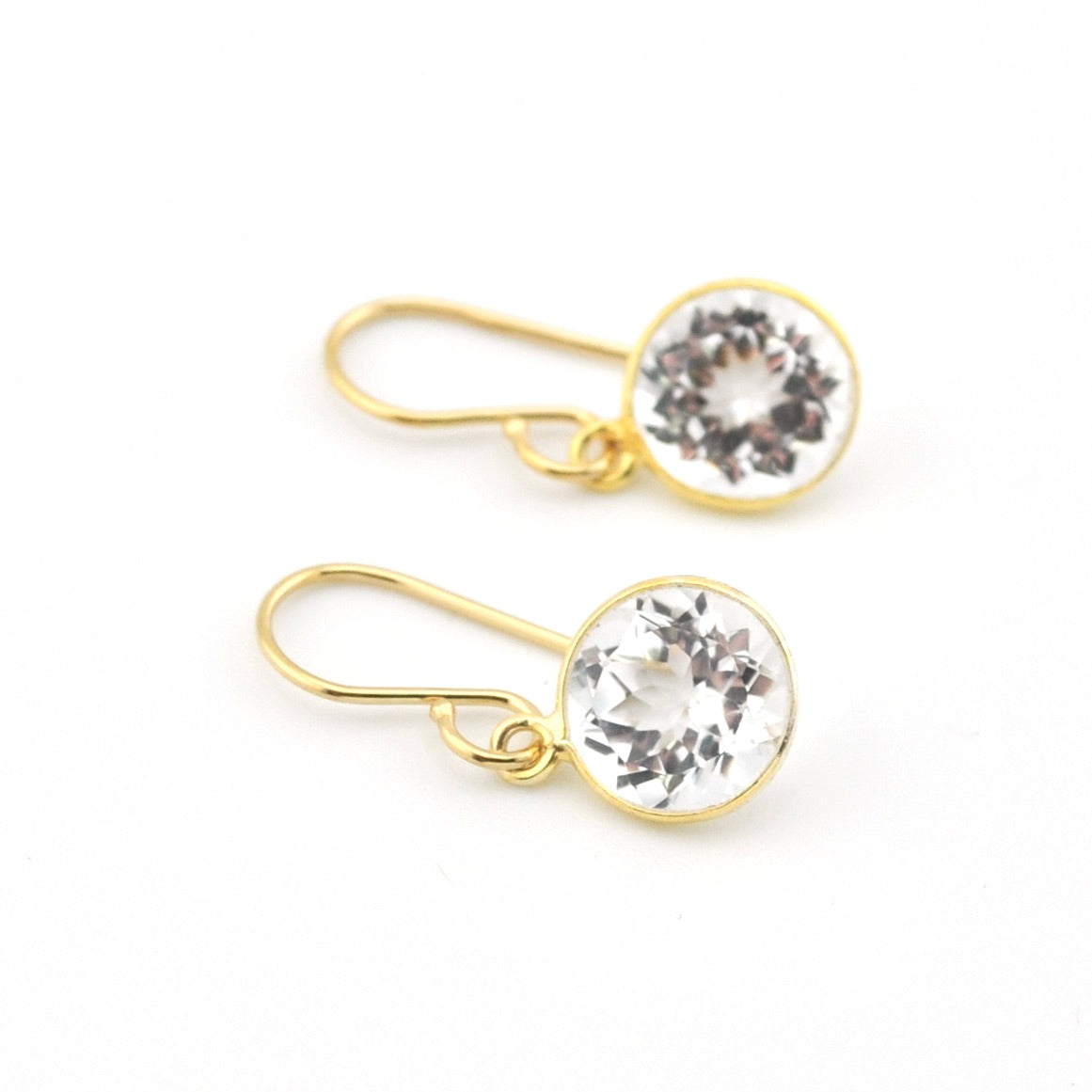 Vermeil White Topaz Bezel Dangles