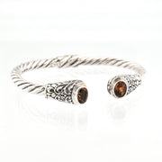 View with Reflection Citrine Oval Hinged Bali Cuff Bracelet