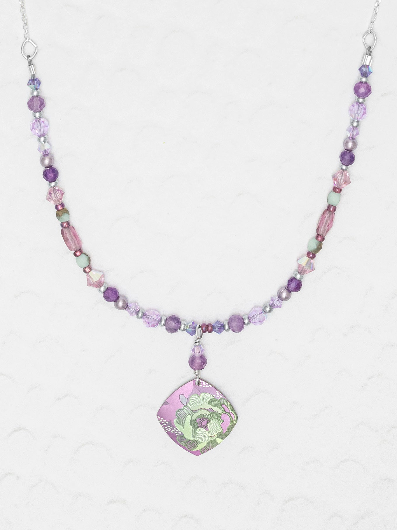 Violet Elena Beaded Necklace