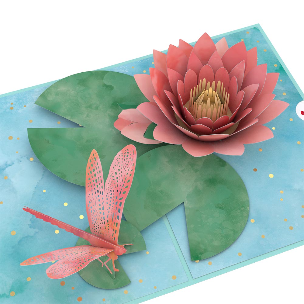 Water Lily Dragonfly Pop Up Card