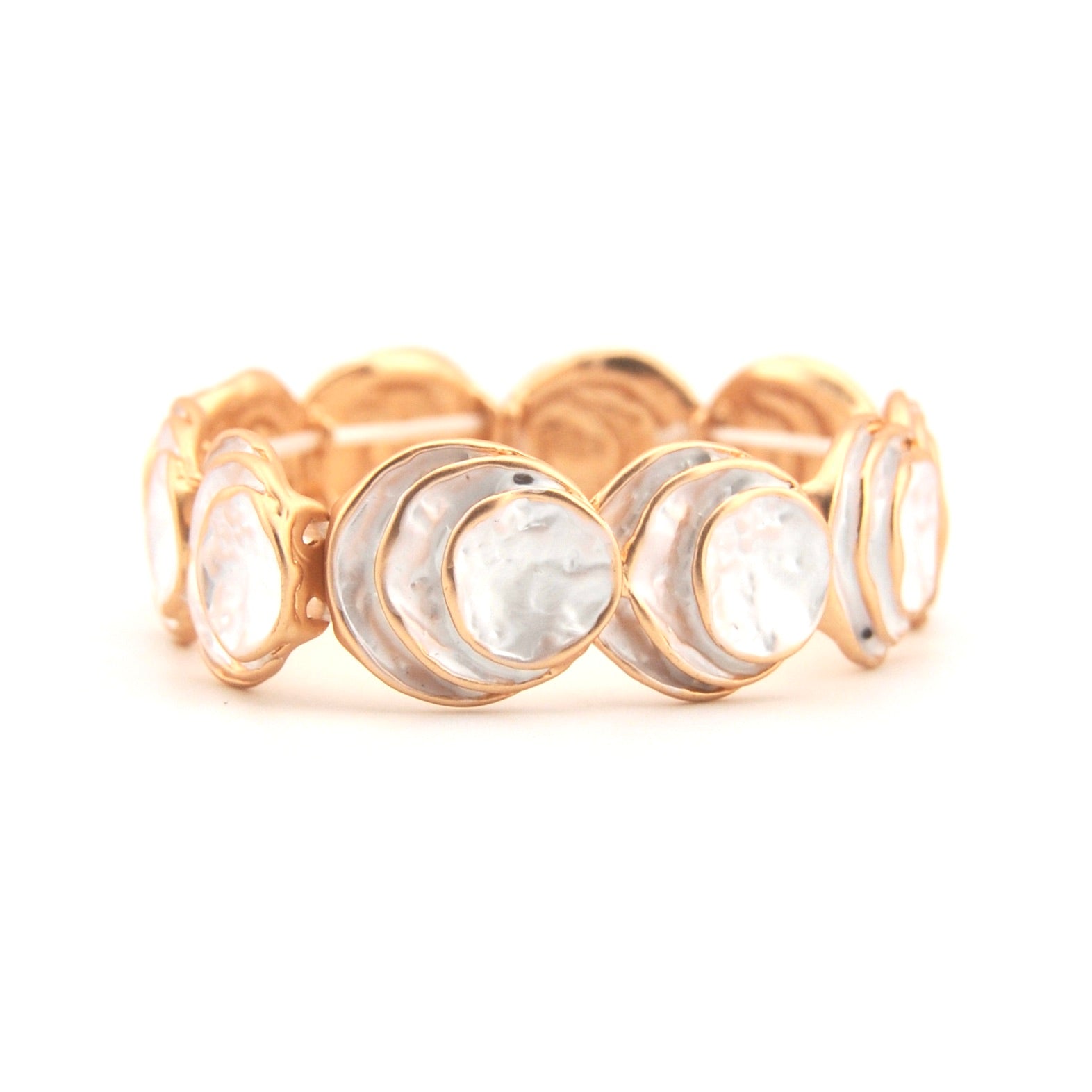 Gold bracelet on a white background