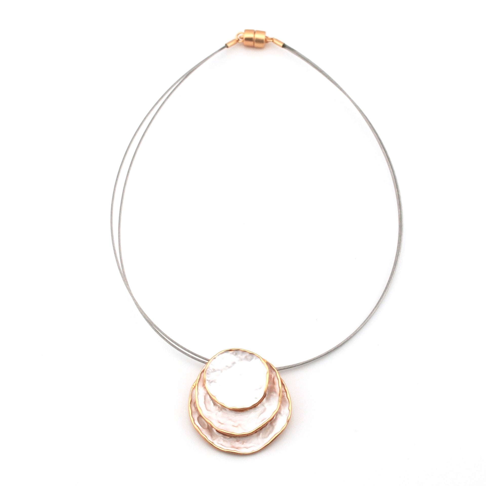 Necklace with a pendant on a white background