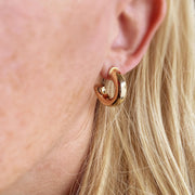 Model View 18k Gold Fill 22mm Chubby Hoop Earrings