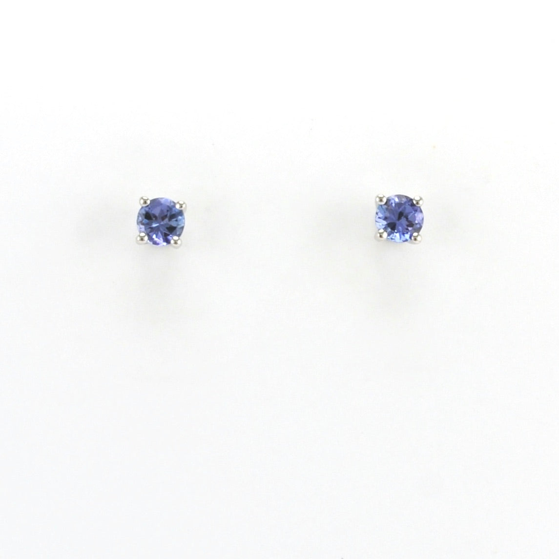 Sterling Silver Tanzanite .4ct 4mm Round Post Earrings