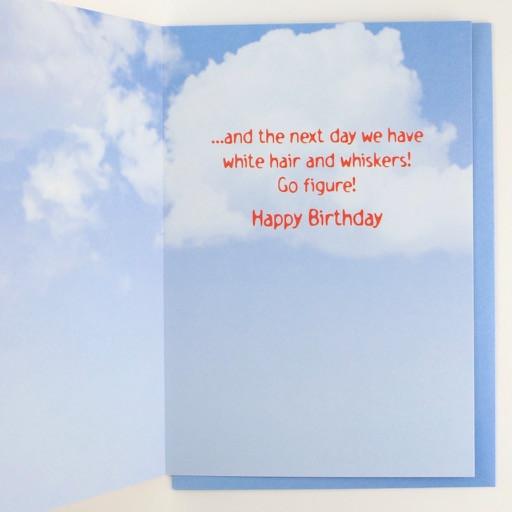 Next day we have white hair and whiskers.. Birthday Card