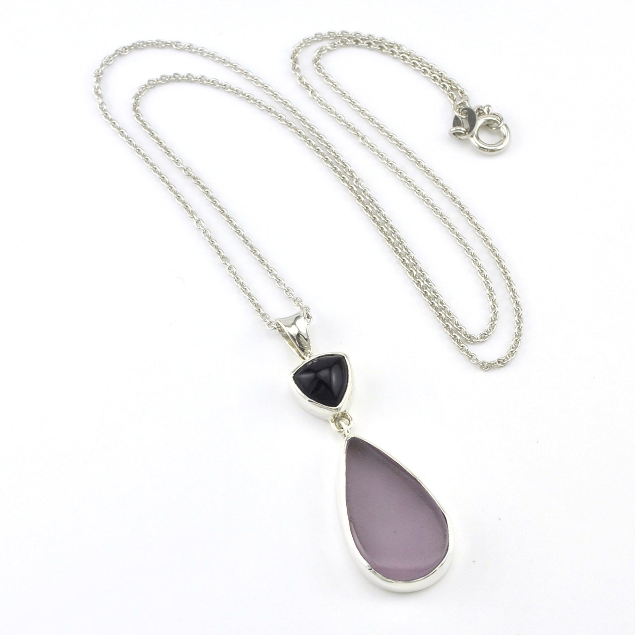 Sterling Silver Amethyst Lilac Sea Glass Necklace
