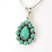 Sterling Silver Turquoise Tear Cluster Pendant