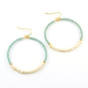 Hoop Mint Crystal Earrings