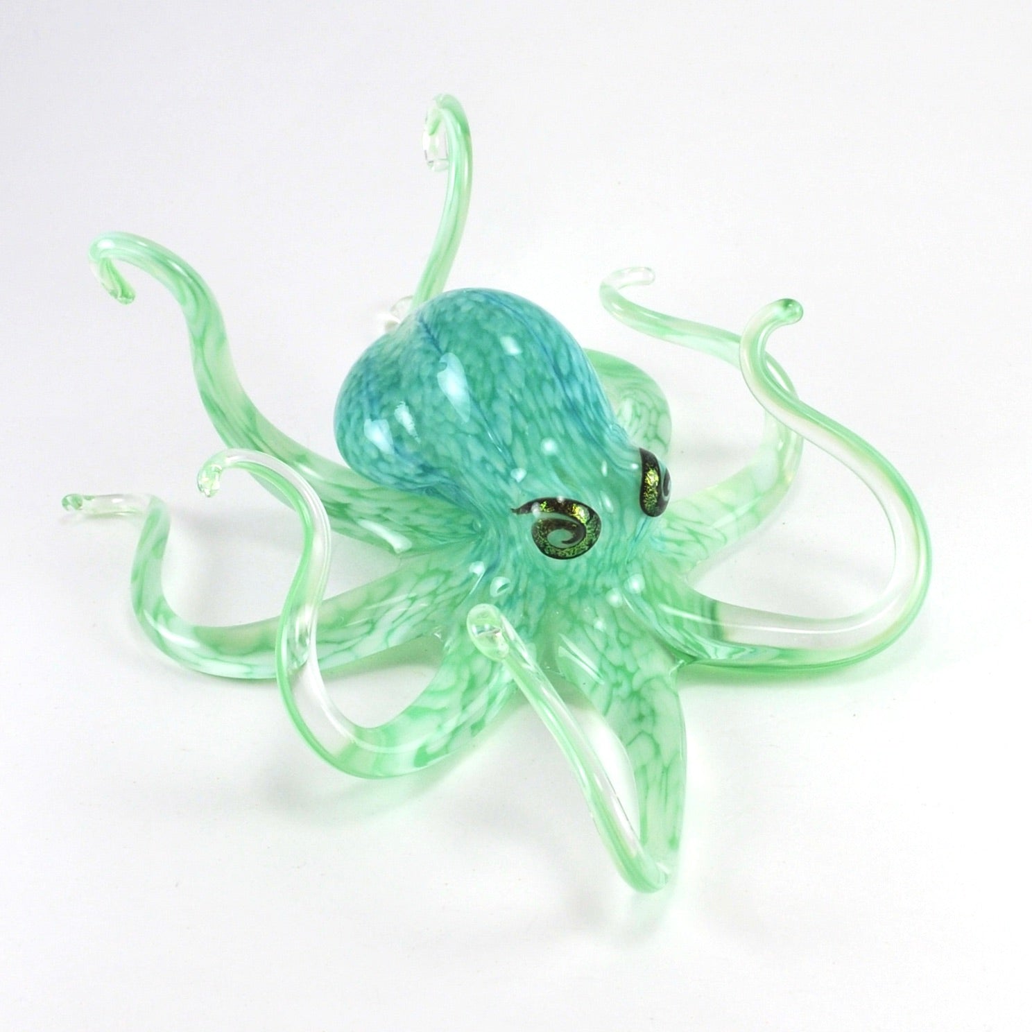 Alt View Small Aqua Glass Octopus
