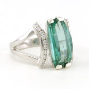Alt View Sterling Silver Green Spinel 5.9ct CZ Ring
