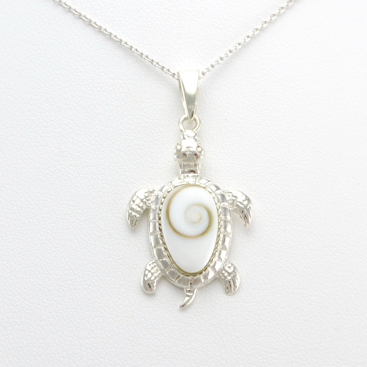 Alt View Sterling Silver Shiva Shell Turtle Necklace