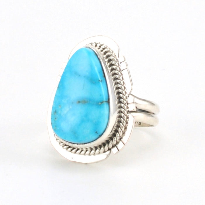 Sterling Silver Kingman Turquoise Ring Size 7 by Lucy Jake