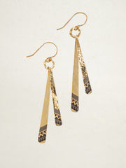 Gold Willow Weave Stick Earrings