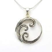 Alt View Sterling Silver Wave Pendant