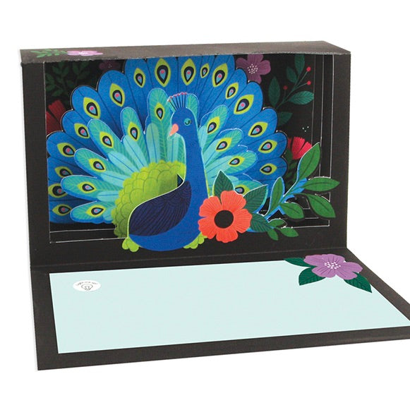 Peacock Shadowbox Greeting Card
