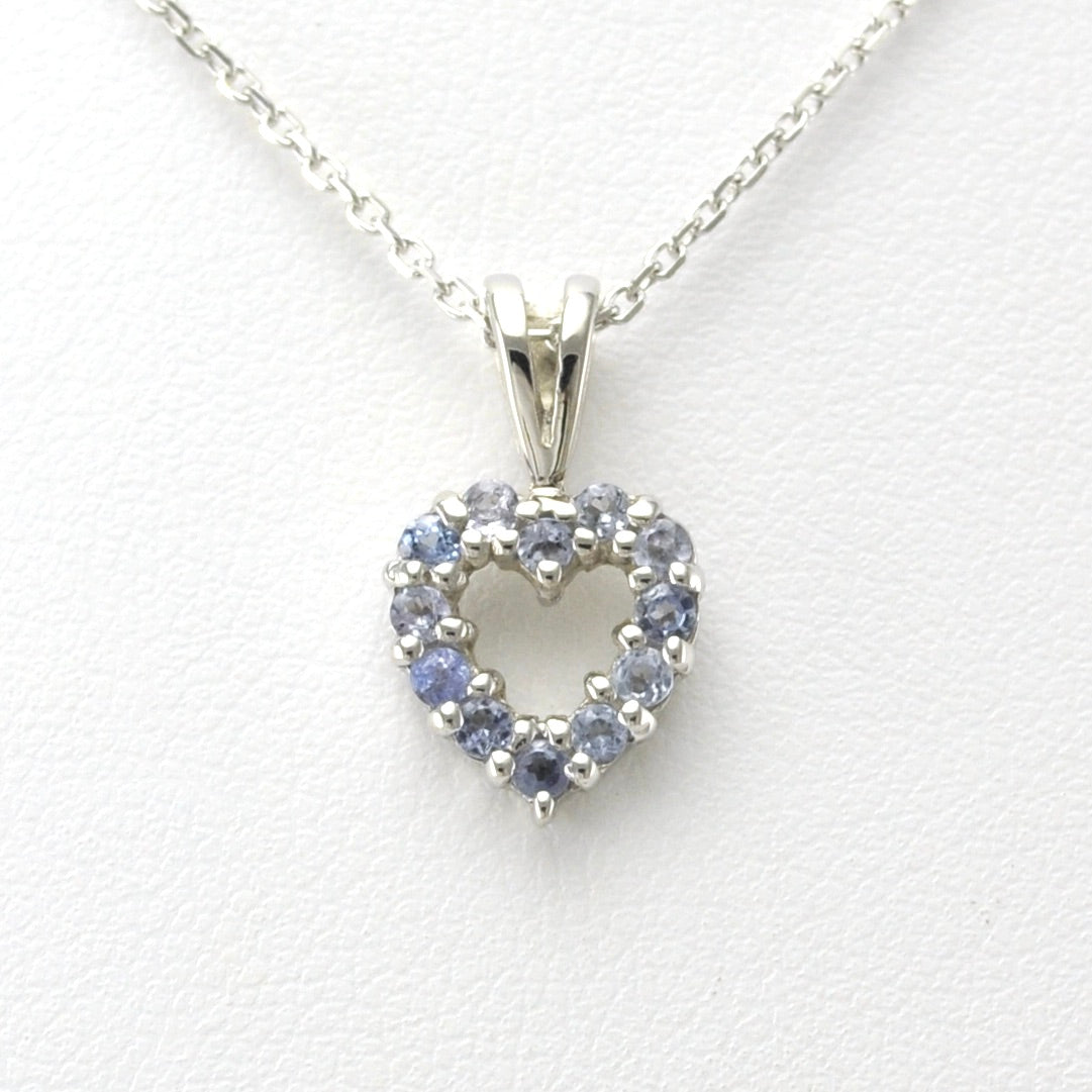 Alt View Sterling Silver Tanzanite Heart Necklace