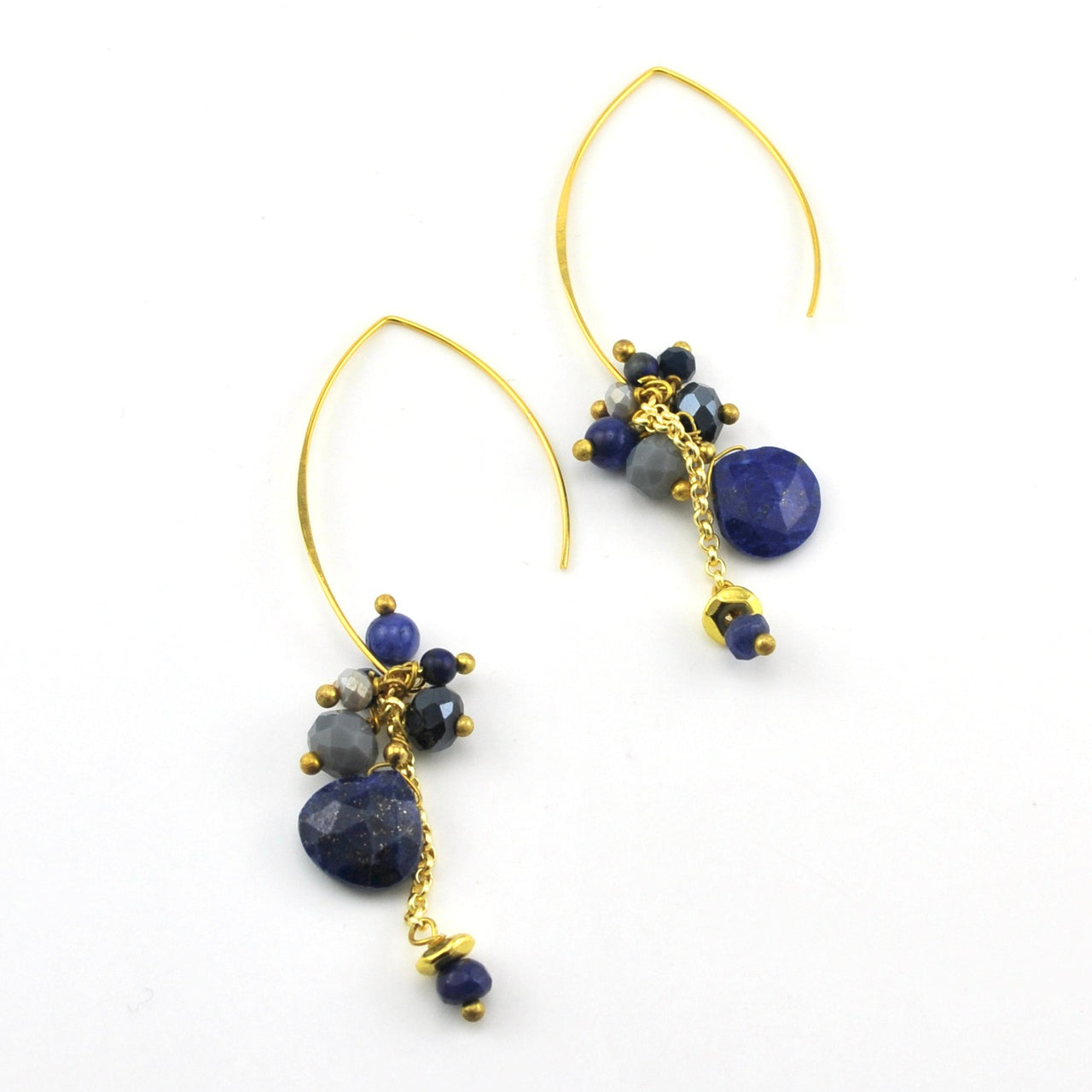 Handmade Stone Drop Earrings Blue