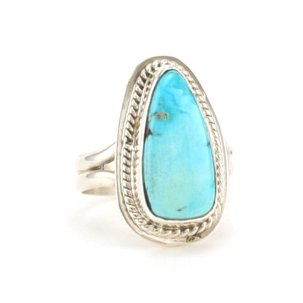 Alt View Sterling Silver Kingman Turquoise Ring Size 7 by Lyle Piaso