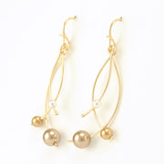 Gold Fill 3 Bronze Colored Pearl Earrings