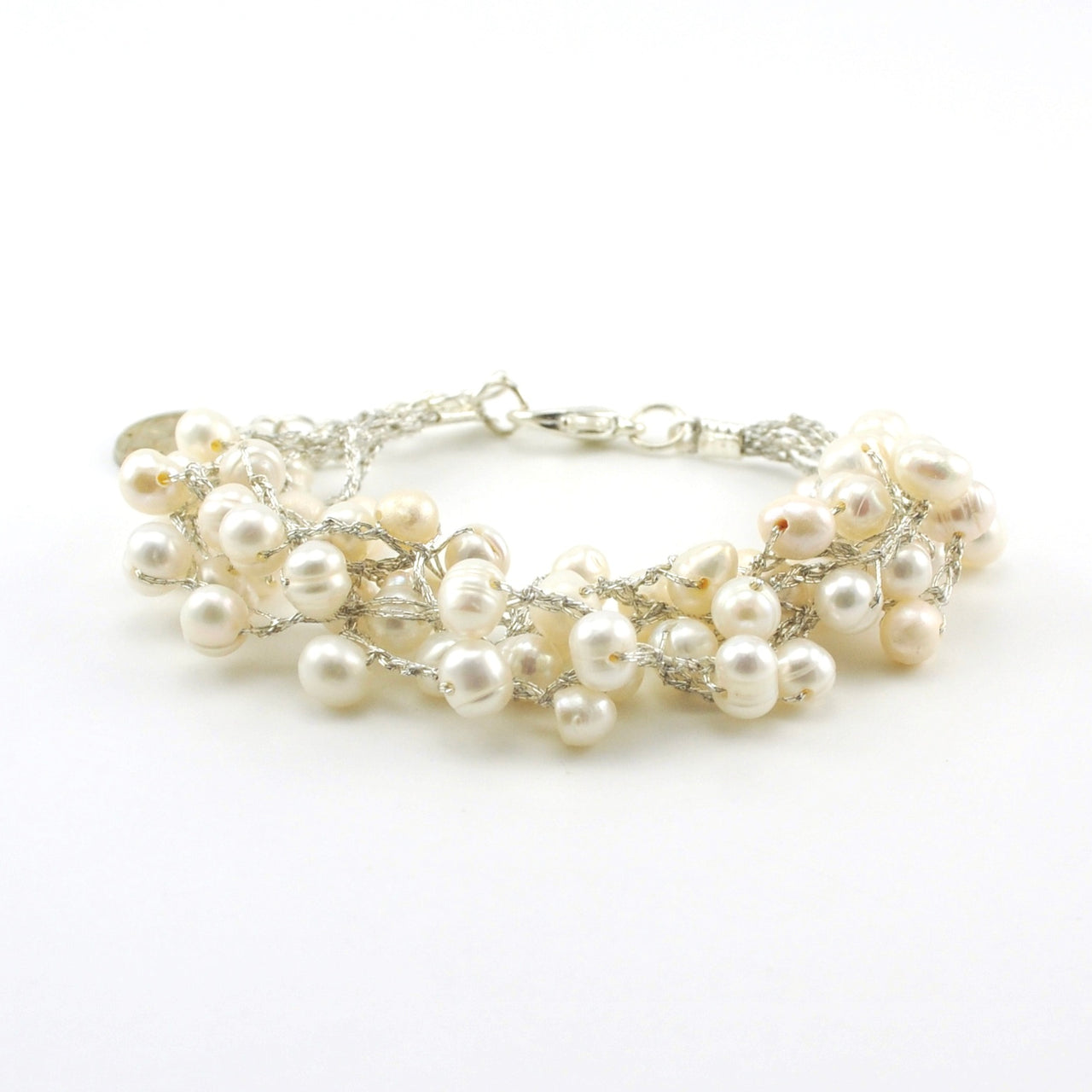 Japanese Silk White Pearl Bracelet