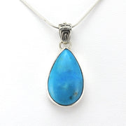 Alt View Sterling Silver Arizona Turquoise 18x22mm Tear Pendant