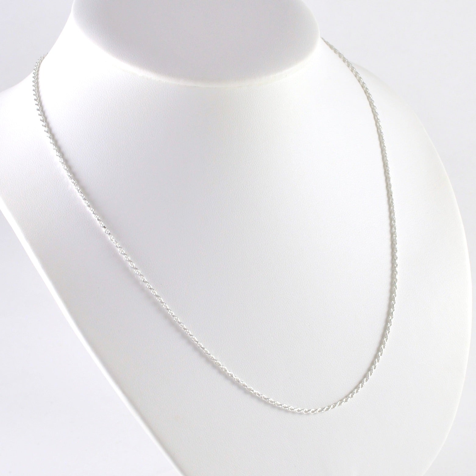Side View Sterling Silver 20 Inch Rope 035 Chain