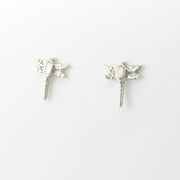 Sterling Silver Mother of Pearl Dragonfly Post Earrings