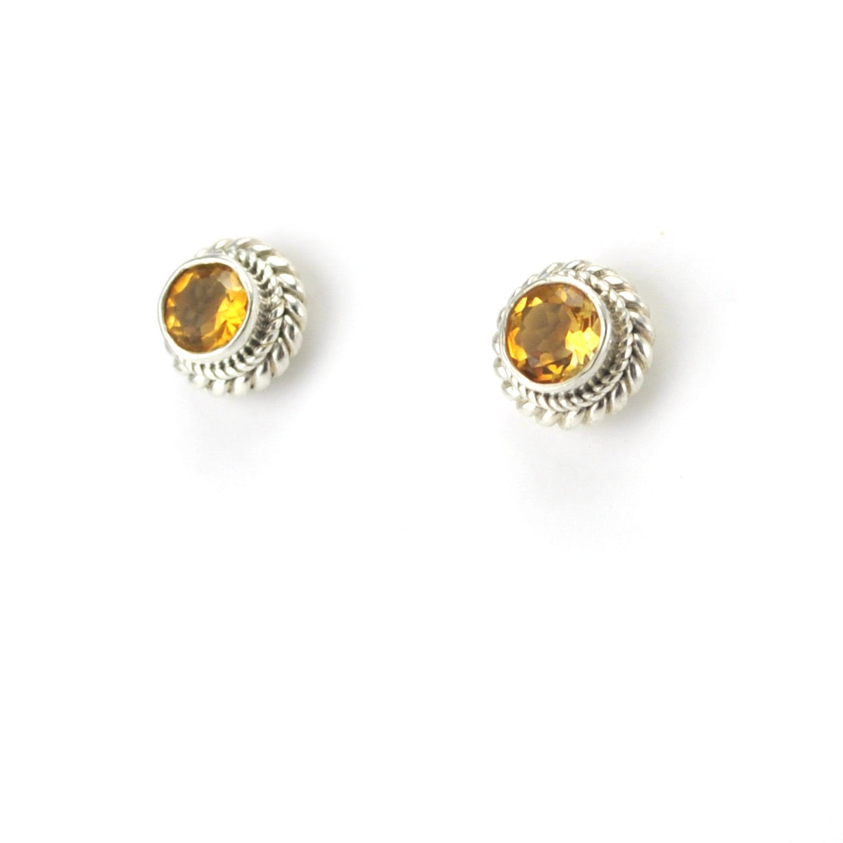 Sterling Silver Citrine 5mm Round Post Earrings