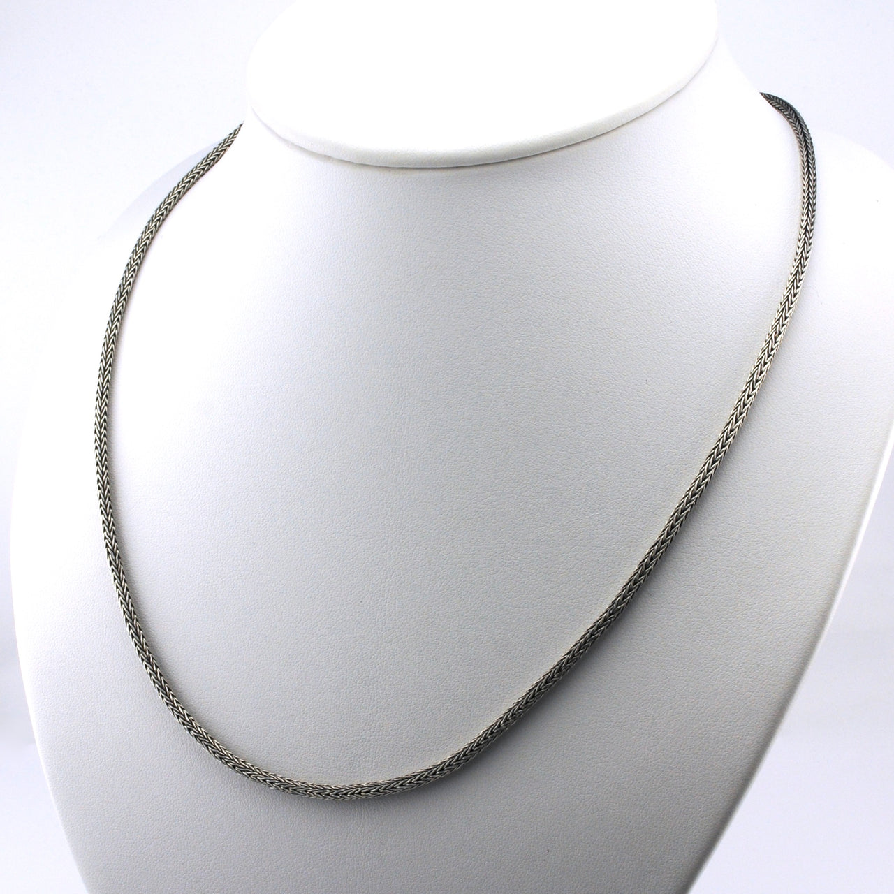 Sterling Silver Handwoven Snake 20 Inch Chain with Extender