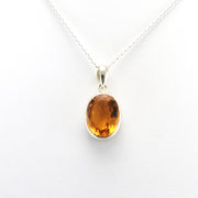Alt View Sterling Silver Citrine 10x14mm Oval Pendant