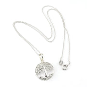 Sterling Silver Tree Round Small Necklace