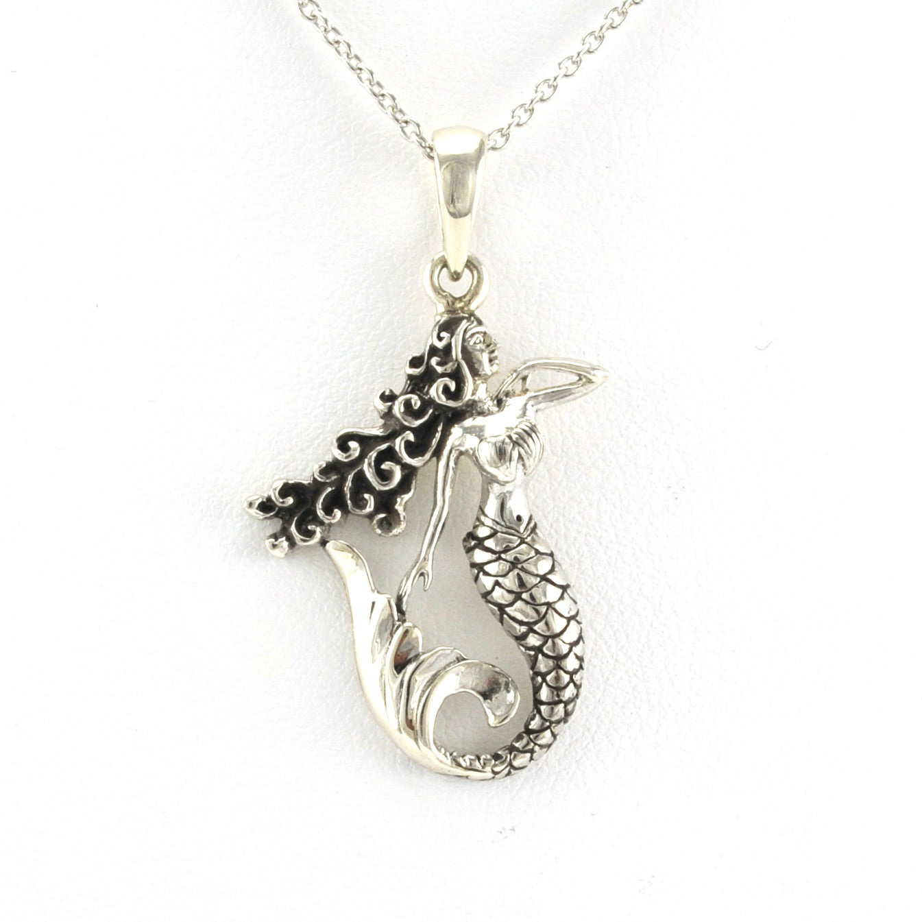 Alt View Sterling Silver Mermaid Goddess Necklace