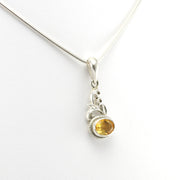 Alt View Sterling Silver Citrine 6x8mm Oval Pendant