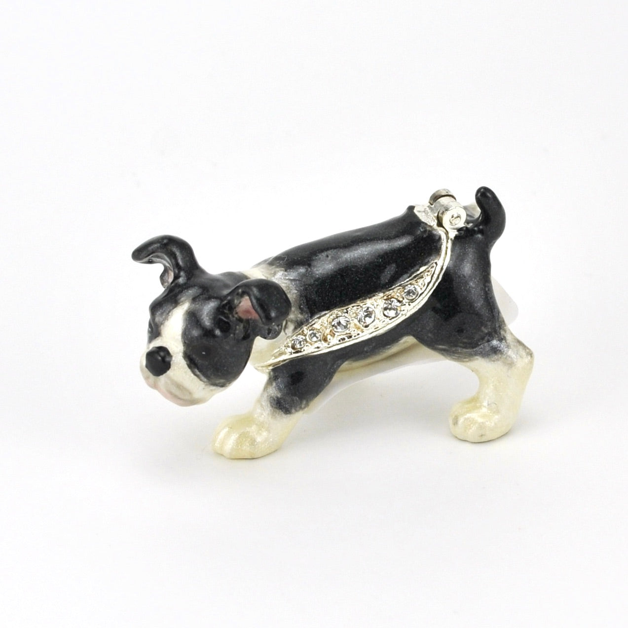 Misty Boston Terrier Enamel Miniature Box