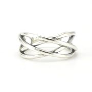 Sterling Silver Crossover Weave Ring