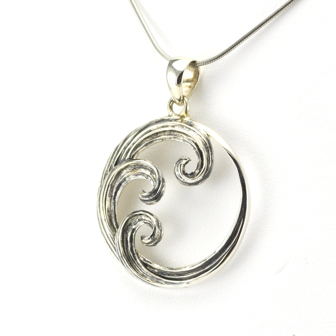 Sterling Silver Wave Pendant